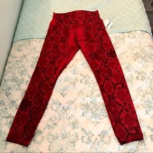 Lululemon Hi-Rise Red Snake Skin Style Leggings